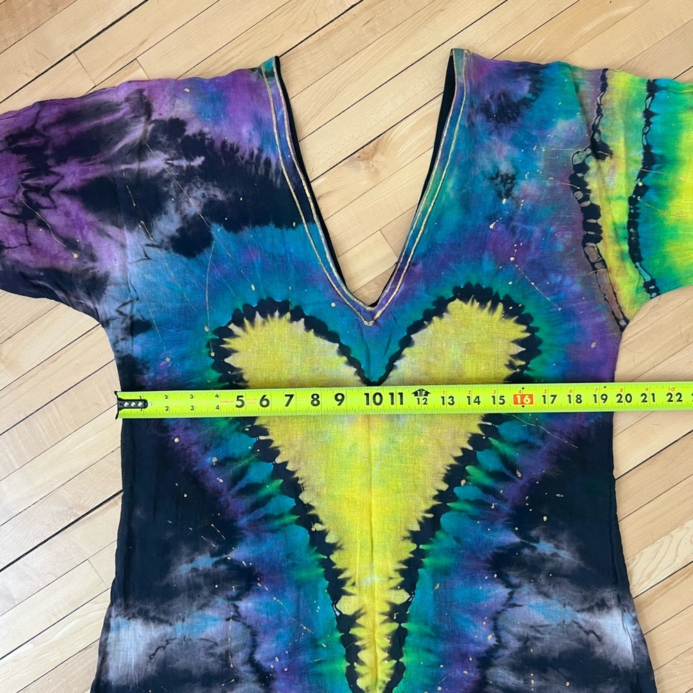 One-of-a-Kind Hand-Dyed Maxi Dress • Sayulita Mexico • Side Slits - Reversible - Picture 4 of 6